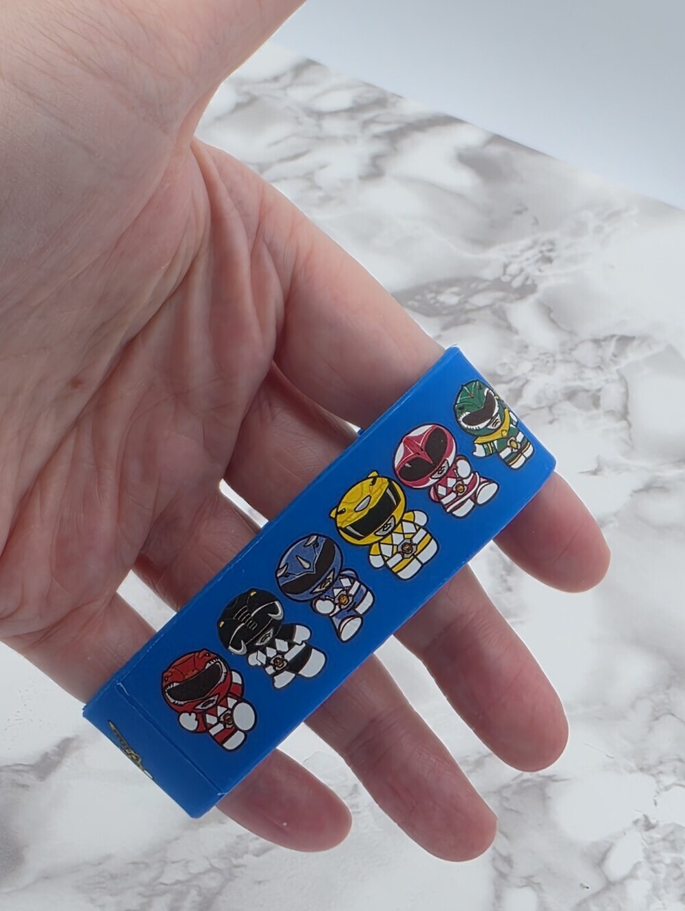 Mighty Morphin Power Rangers Blue Chibi-Style Rangers Wristband - Picture 4 of 5